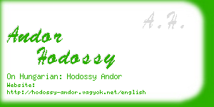 andor hodossy business card
